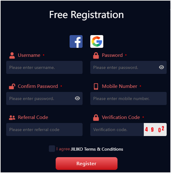 Register Jiliko Casino